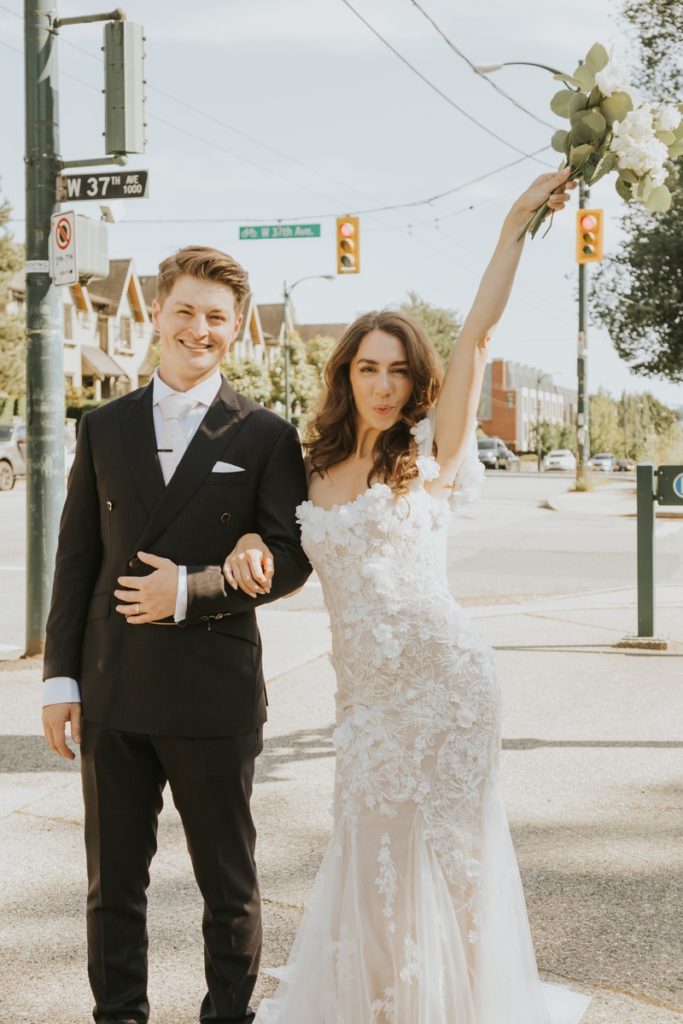 Bride and groom portrait by 48 Studio