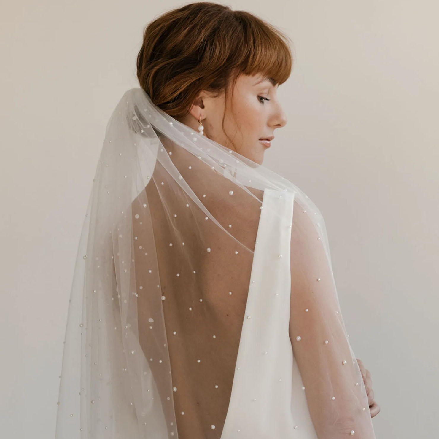 Wedding Dress Detailing With Pearls - 48 Studio