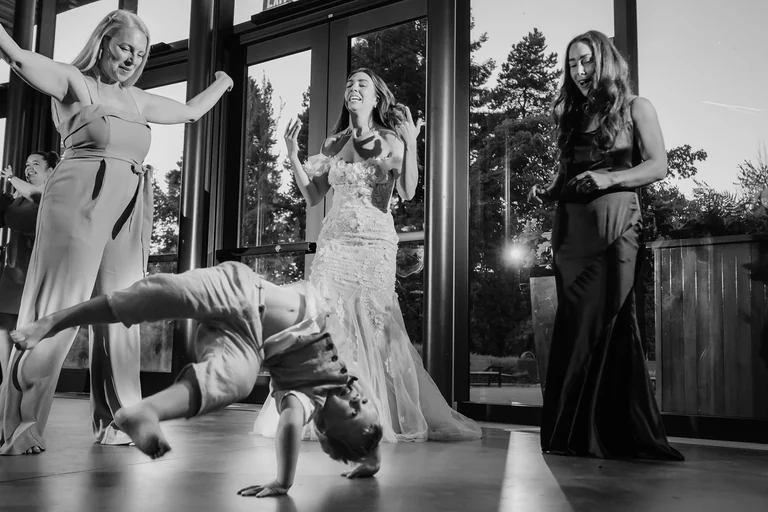 Bride and groom dancing at their reception