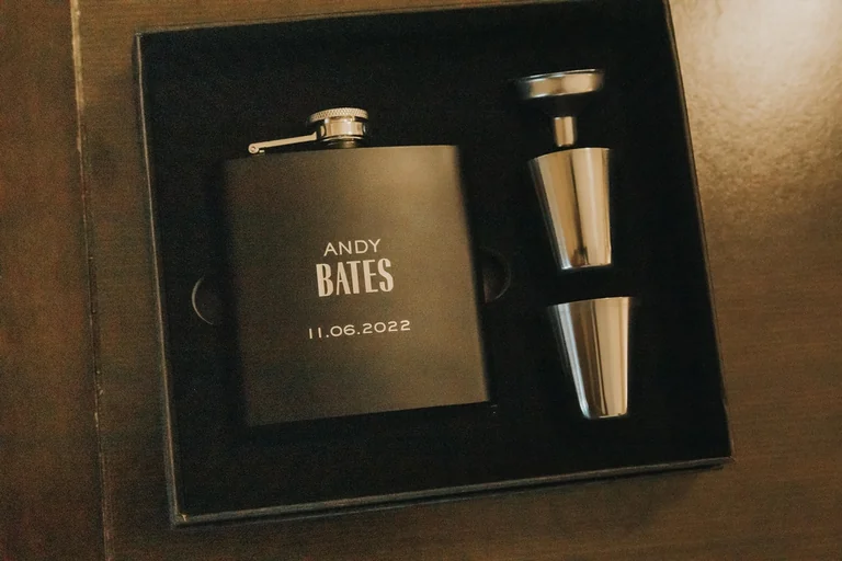 Engraved gift box for the groom