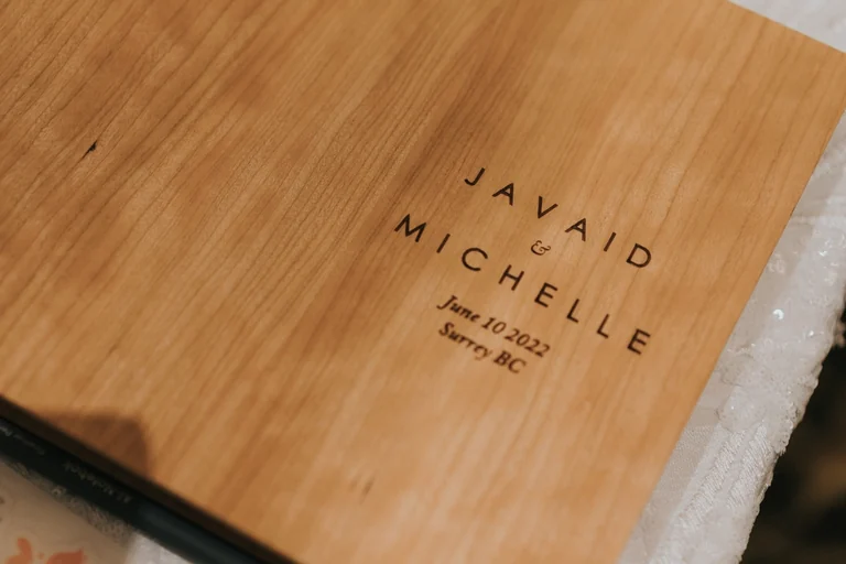 Personalized wedding album cover